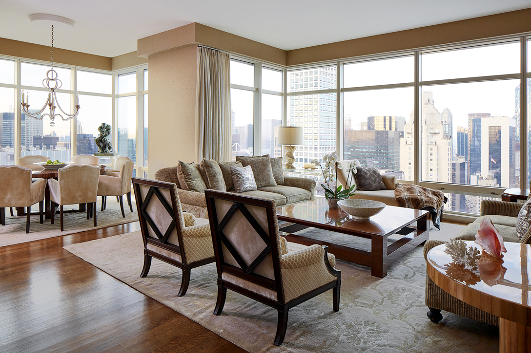 Wonderful apartment with glorious views of New York City and both rivers.