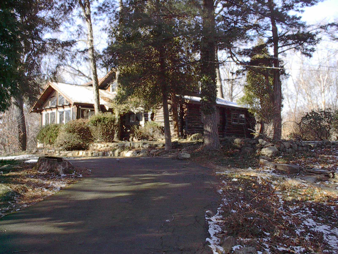 The original cabin before we removed the driveway and made it the backyard. 