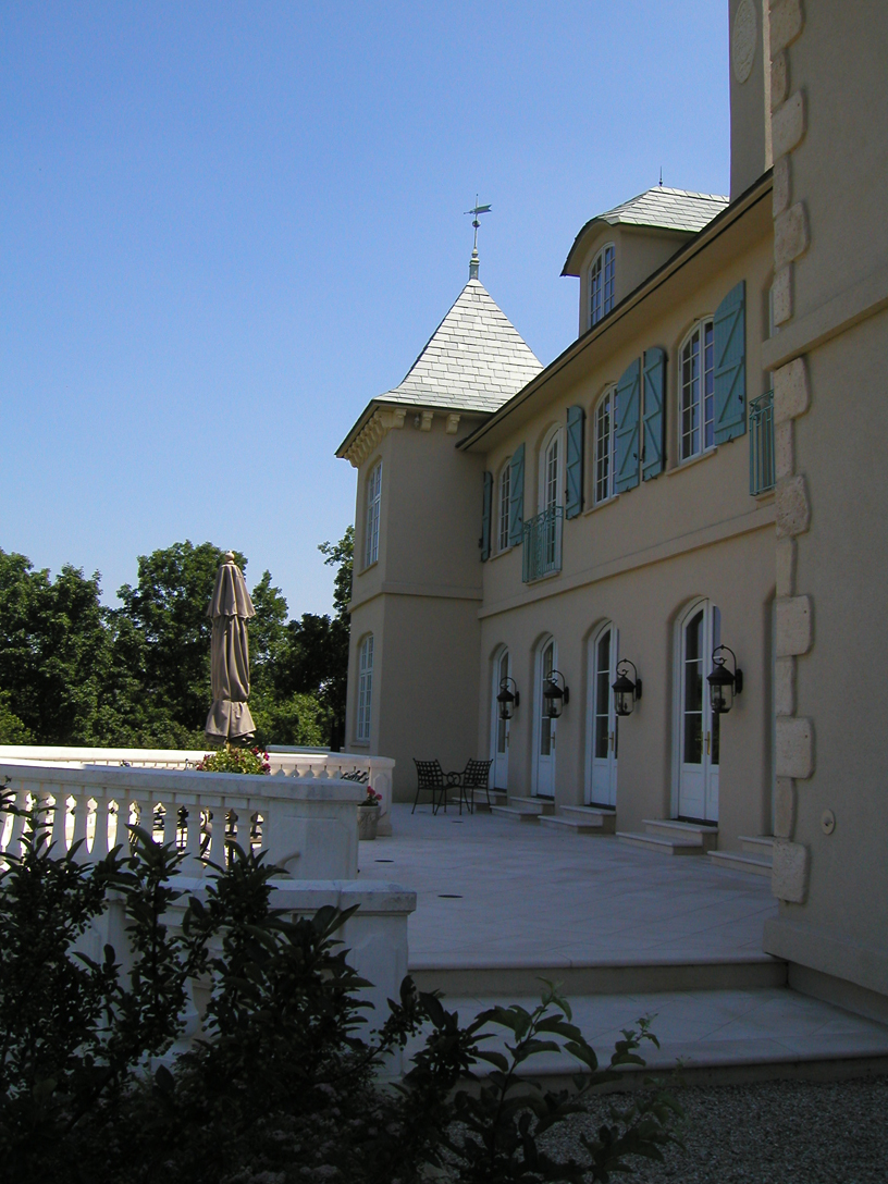 Terrace facing lake. 