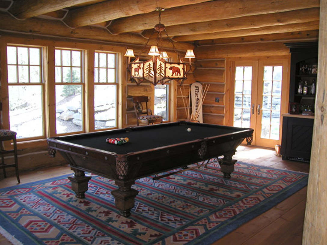 Pool table area off living room. 